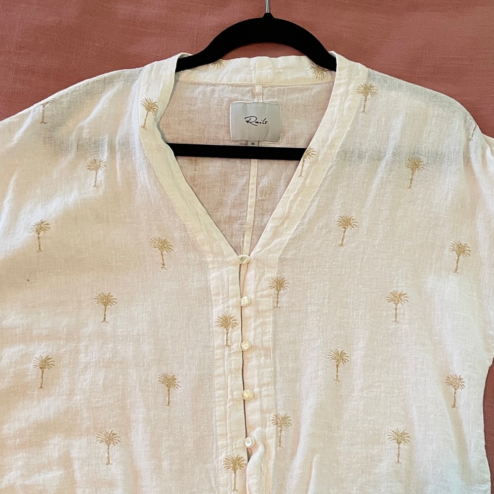 Rails linen cropped top